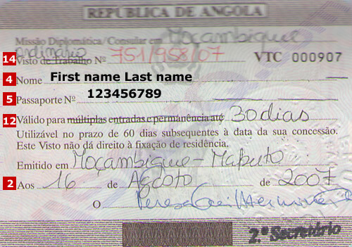 สาธารณรัฐแองโกลา วีซ่า