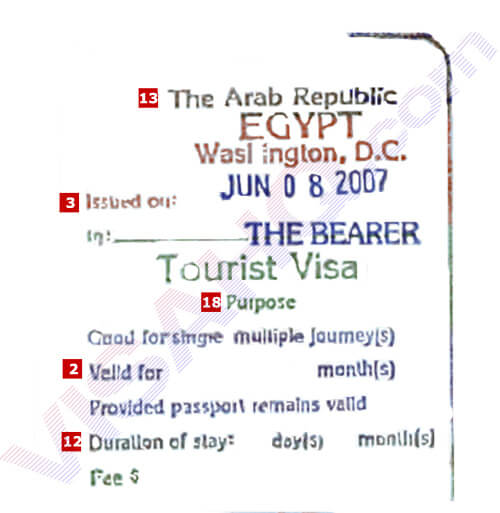 สาธารณรัฐอาหรับอียิปต์ วีซ่า