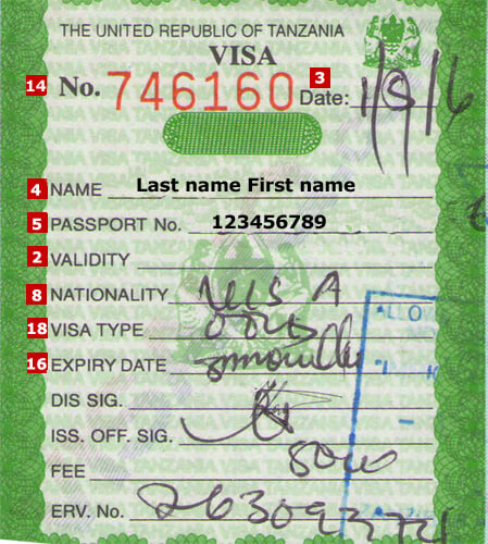 สหสาธารณรัฐแทนซาเนีย วีซ่า