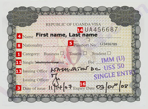 สาธารณรัฐยูกันดา วีซ่า